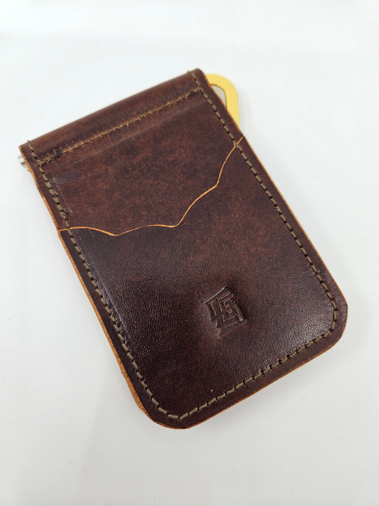 Money Clip Wallet - Brown/Maroon