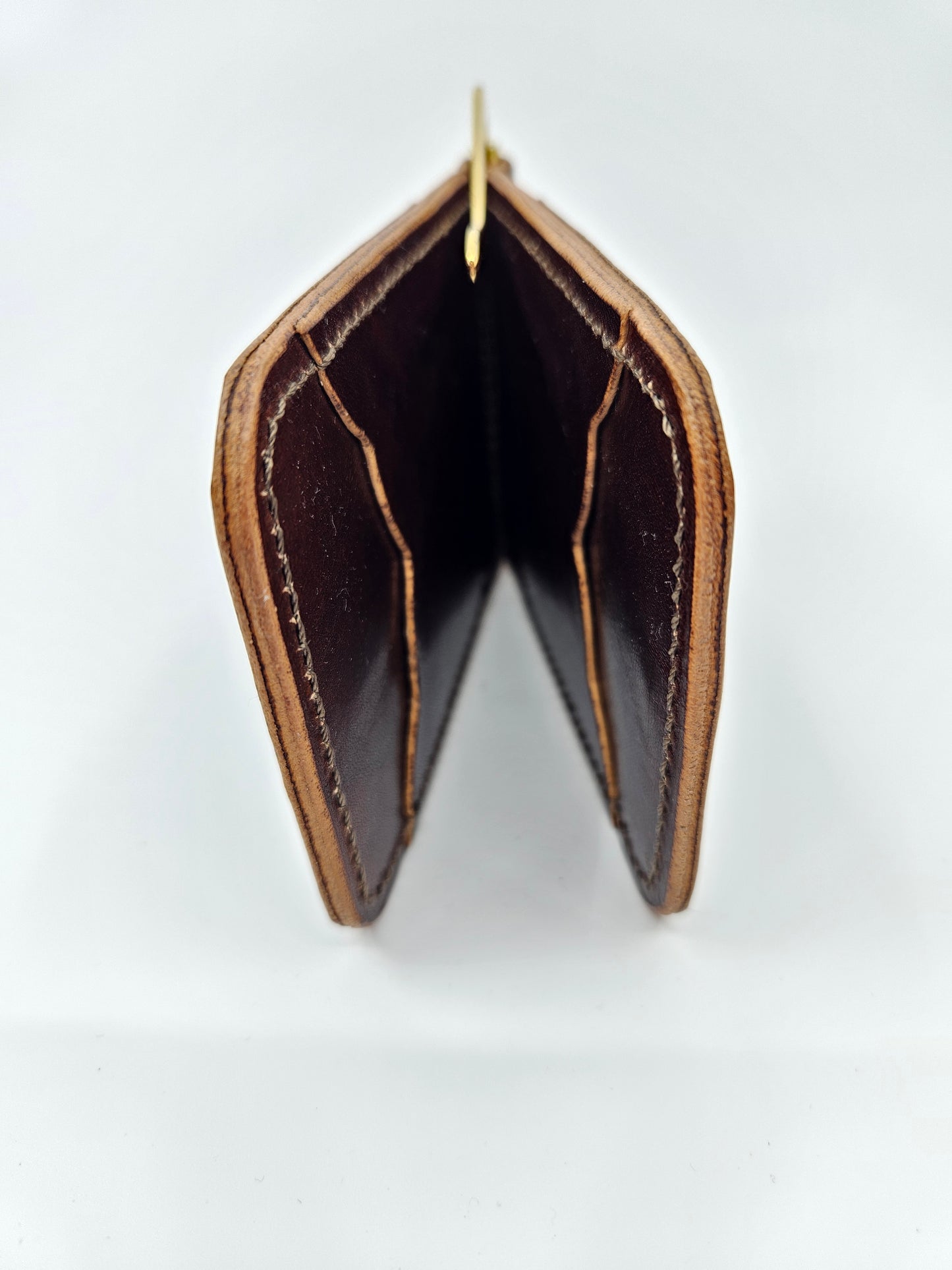 Money Clip Wallet - Brown/Maroon
