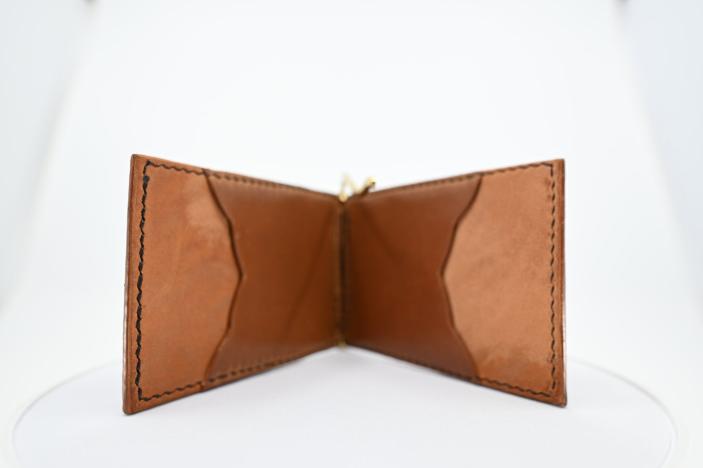 Shell Cordovan Money Clip Wallet - Cognac Shell