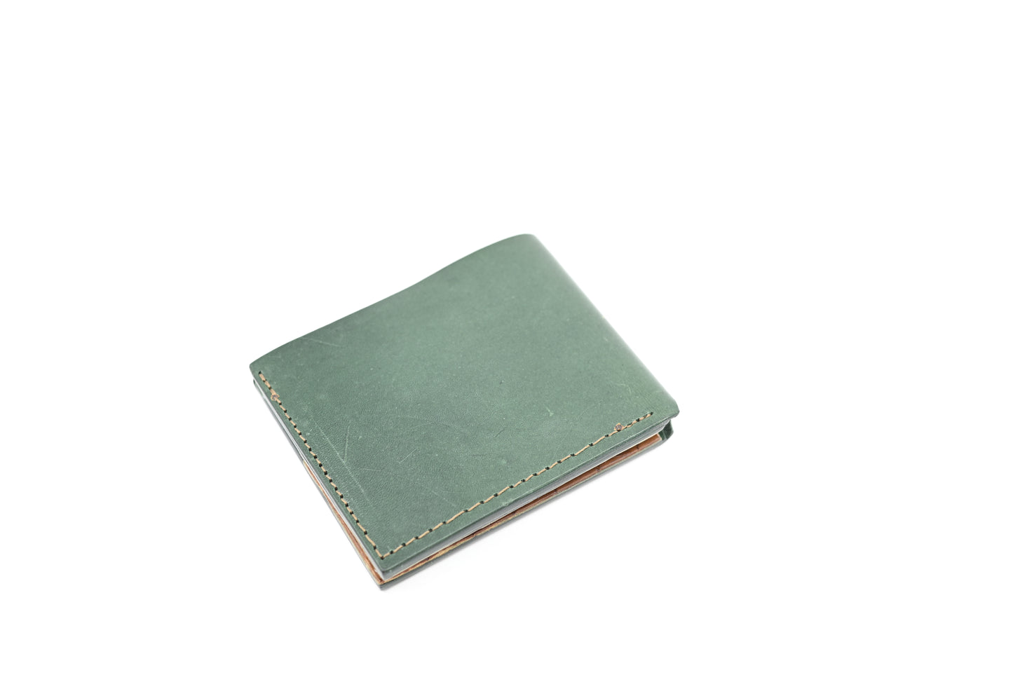 Traditional Bi-Fold Wallet - Green/Cognac